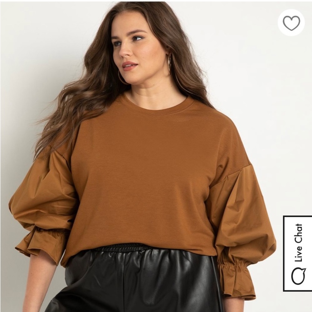 ELOQUII combo flounce sleeve sweatshirt